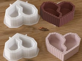 Molde silicona corazon dividido